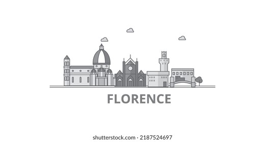 Italy, Florence City city skyline isolated vector illustration, icons