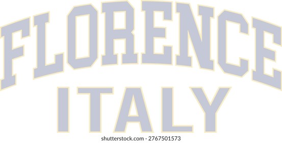 italy florence milan Varsity Crest Emblem t-shirt design Slogan Logo Graphic Vector. Tee shirt and apparel print in University Wreath Badge style. Vector illustration For Tee.