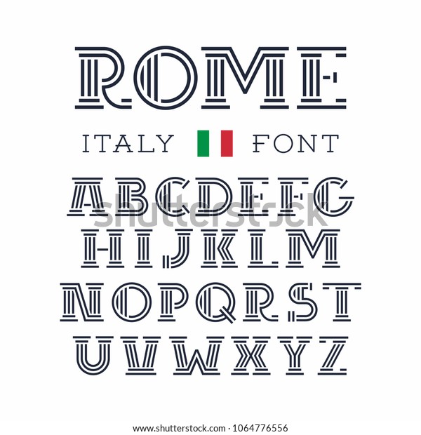 イタリア語フォント ベクターアルファベットとラテン文字 のベクター画像素材 ロイヤリティフリー
