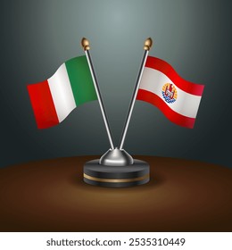 A tabela da Itália e da Polinésia Francesa sinaliza a relação com o plano de fundo do gradiente. Ilustração de vetor