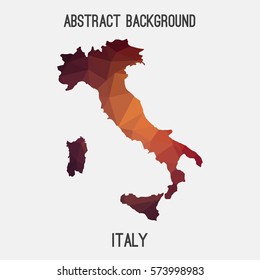 Italy in geometric polygonal style.Abstract tessellation,modern design background. Vector illustration