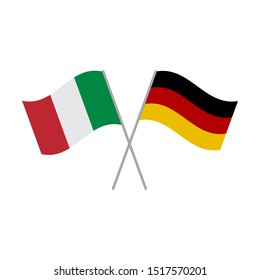 Italy and Germany flags vector isolated on white background