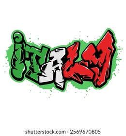 Italy  in graffiti art style