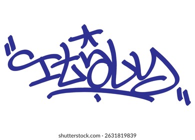 Italy graffiti tag in bold lettering on white background, reflecting rich urban culture and artistic street style. Perfect for hip hop, creative, and city-themed projects.