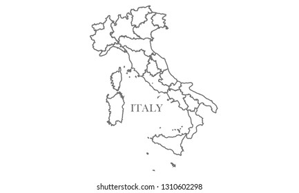 Italy gray line map