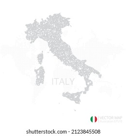 Italy grey map isolated on white background with abstract mesh line and point scales. Vector illustration eps 10