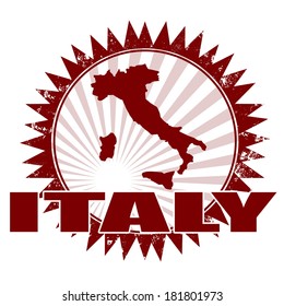 Italy grunge stamp with on vector illustration