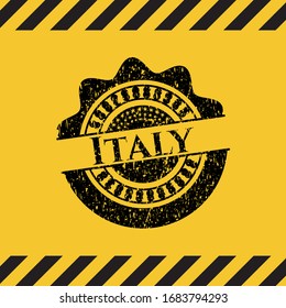 Italy grunge warning sign emblem. Vector Illustration. Detailed.