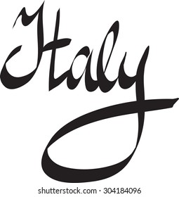 Italy. Hand drawn lettering. Vector illustration.