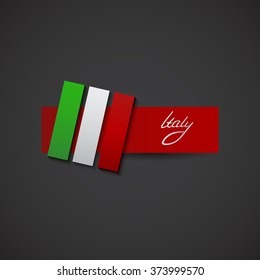 Italy hand drawn text. Lettering word and italian flag