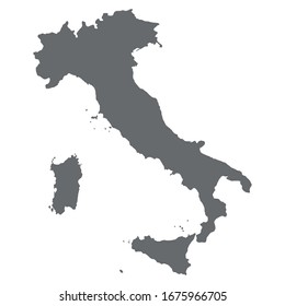 Italy - High detailed vector map on white background