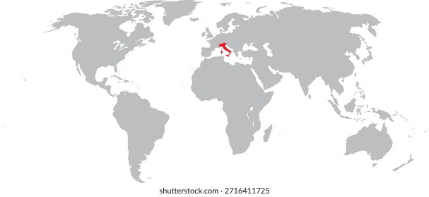 Italia destacada en el diseño del Vector del mapa mundial