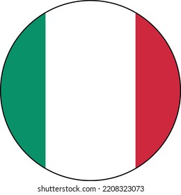 Italy icon circle on white background. Italy flag button. flat style.