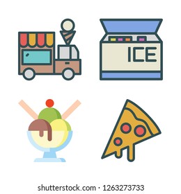 italy icon set. vector set about ice cream and pizza icons set.