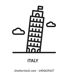 Italy icon. Simple line icon. Isolate on white background.