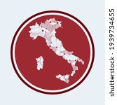 Italy icon. Trendy tech logo of the country. Geometric mesh round design. Technology, internet, network, telecommunication concept. Vector illustration.