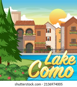 Italy iconic tourism attraction building background illustration