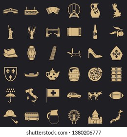 Italy icons set. Simple style of 36 italy vector icons for web for any design