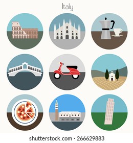 Italy Icons Set - Vector EPS10