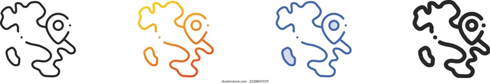italy icon.Thin Linear, Gradient, Blue Stroke and bold Style Design Isolated On White Background
