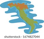 Italy, illustration, vector on white background.