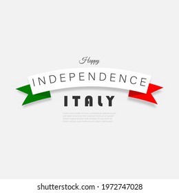 Italy Independence Day vector illustration with waving flag.