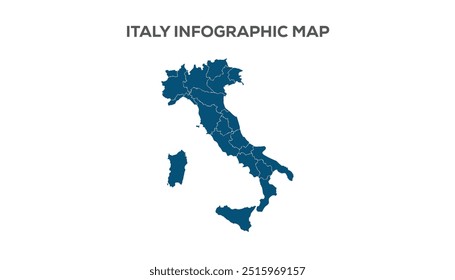 Italy Infographic Map, Very high resolution Italy map, isolated on white background. Infographic, Flat Earth, Globe similar worldmap icon. annual report, Travel worldwide, map silhouette backdrop.