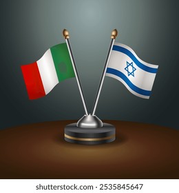 A tabela de Itália e Israel sinaliza a relação com o plano de fundo do gradiente. Ilustração de vetor