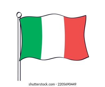 Italy, Italian flag icon isolated cartoon vector illustration.