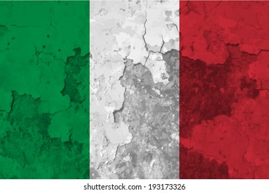 Italy, Italian flag on concrete textured background