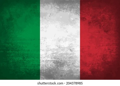 Italy, Italian Flag On Concrete Textured Background