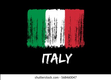 Italy, Italian flag paint brush strokes