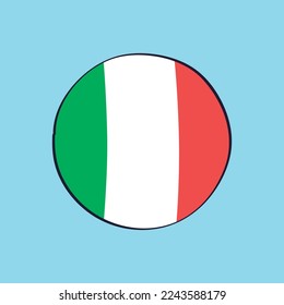 Italy, Italian flag round icon.