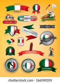 Italy, Italian Flag Seal Vector Collection