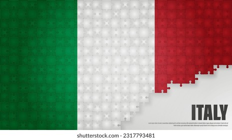 Italy jigsaw flag background. Element of impact for the use you want to make of it.