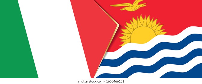 Italy and Kiribati flags, two vector flags symbol of relationship or confrontation.