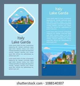 Italy. Lake Garda. City Salo. Vector illustration. svg