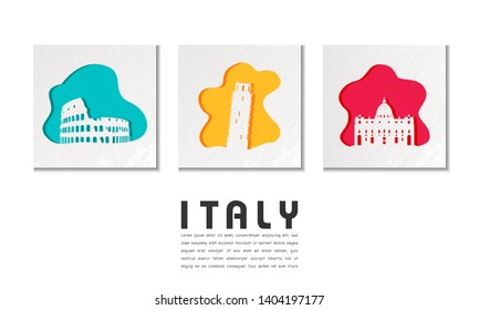 Italy Landmark Global Travel And Journey paper background. Vector Design Template.used for your advertisement, book, banner, template, travel business or presentation.