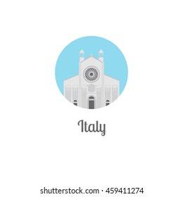 Italy landmark isolated round icon. Vector illustration