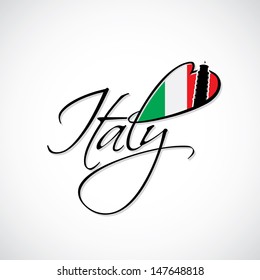 Italy Lettering Vector Illustration Stock Vector (Royalty Free ...