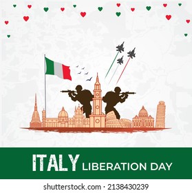 Italy Liberation Day Celebration. 25th April. Template for background, banner, card, poster. vector illustration.