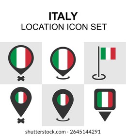 Italy Location Icon Set Collection