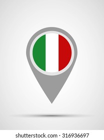 Italy location,Italy flag application, vector illustration, abstract, graphic design