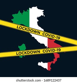 italy lockdown. coronavirus. covid-19. vector illustration.