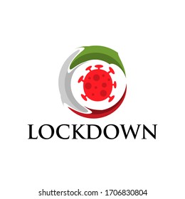 Italy lockdown coronavirus lockdown symbol. Virus wuhan from china. Vector Illustration on white background