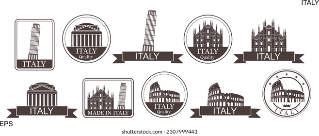 Italy logo. Isolated Italy on white background