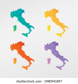 Italy Low Poly Map Clip Art Design. Geometric Polygon Graphic National Icon. Vector Illustration Symbol.