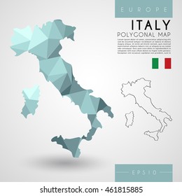 Italy : Low Poly Map : Vector Illustration