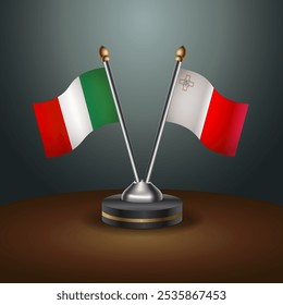 La tabla de Italia y Malta marca la relación con el fondo de gradiente. Ilustración vectorial