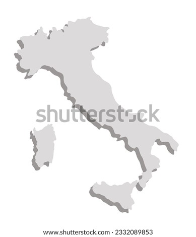 Italy map 3d color map 